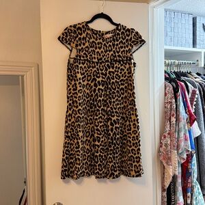 Leopard Print A Line Swing Dress